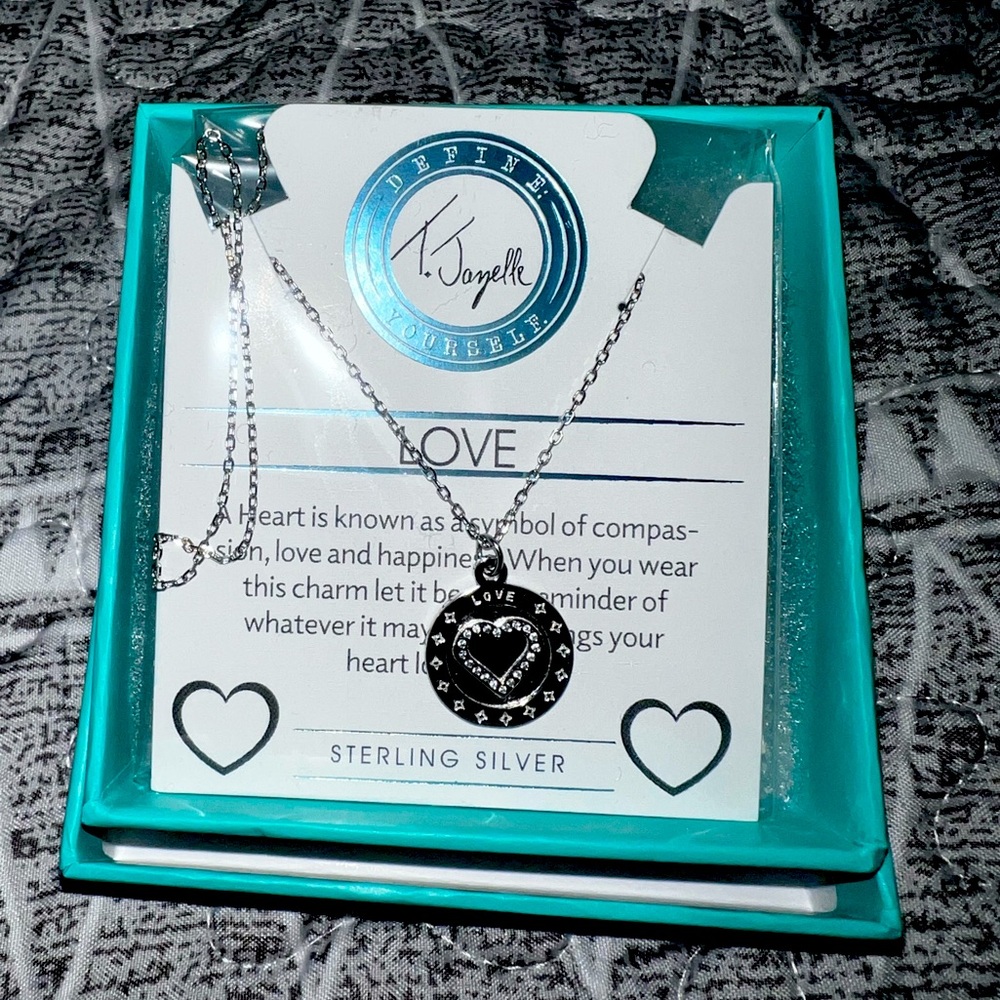 T. Jazelle Sterling Silver Charm Necklace, Heart - Love New in box!! ❤️